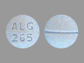 ALG 265 Color Blue Shape Round NDC 47781-0265 View details. . Alg 265 pill